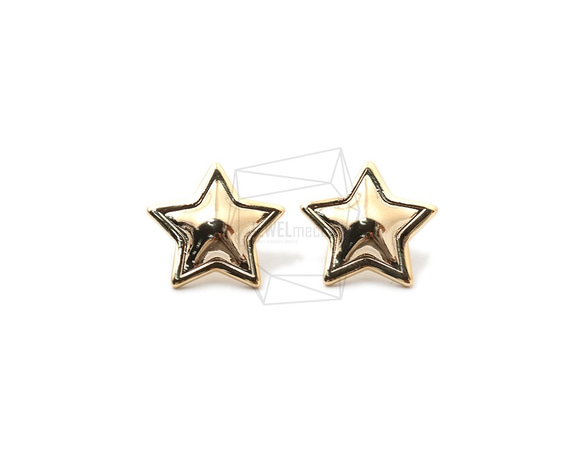 ERG-1564-G【2個入り】スターピアス,Star Earring Post/20mm x 20mm 1枚目の画像