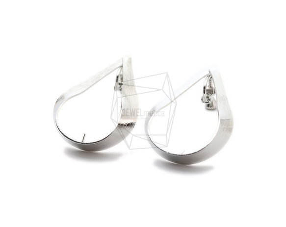 ERG-1570-R [2件]淚珠耳環/螺旋彈簧，淚珠無針孔 第2張的照片
