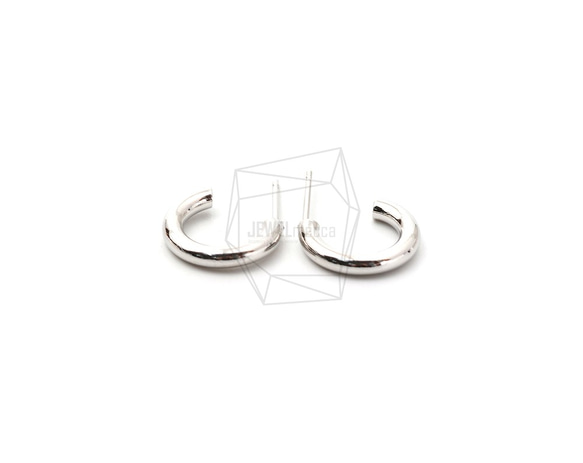 ERG-1587-R【2個入り】フープピアス/Hoop Post Earrings/11mm X 14mm 1枚目の画像
