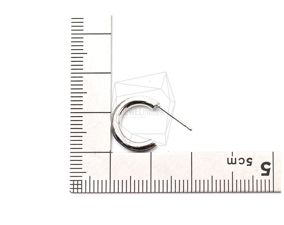 ERG-1587-R【2個入り】フープピアス/Hoop Post Earrings/11mm X 14mm 5枚目の画像