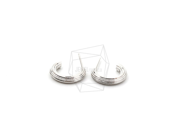 ERG-1590-R【2個入り】フープピアス/Hoop Post Earrings/12mm X 14mm 1枚目の画像