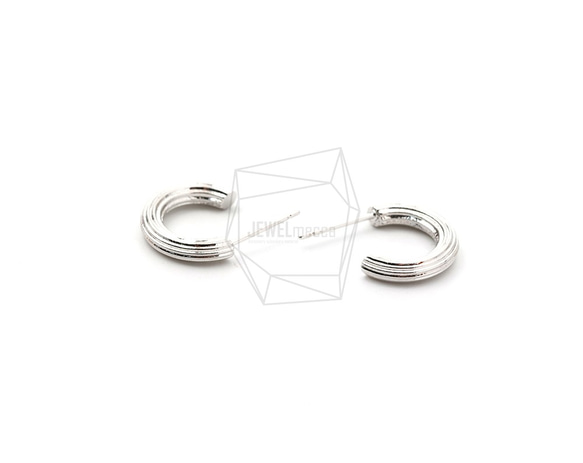 ERG-1590-R【2個入り】フープピアス/Hoop Post Earrings/12mm X 14mm 3枚目の画像