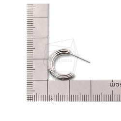 ERG-1590-R【2個入り】フープピアス/Hoop Post Earrings/12mm X 14mm 5枚目の画像