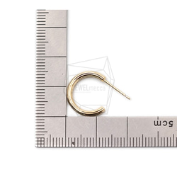 ERG-1591-G【2個入り】フープピアス/Hoop Post Earrings/13mm X 15mm 5枚目の画像