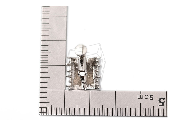ERG-1579-R【2個入り】シールドレクタングルイヤリング/ネジバネ/Shield Rectangle Non-Pi 5枚目の画像