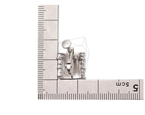 ERG-1579-MR【2個入り】シールドレクタングルイヤリング/ネジバネ/Shield Rectangle Non 5枚目の画像