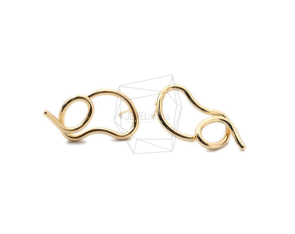 ERG-1594-G【2個入り】プレッツェルピアス,Pretzel Post  Earring 1枚目の画像