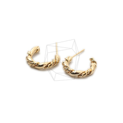 ERG-1593-G【2個入り】フープピアス/Hoop Post Earrings/13mm X 16mm 2枚目の画像