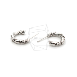 ERG-1593-R【2個入り】フープピアス/Hoop Post Earrings/13mm X 16mm 3枚目の画像