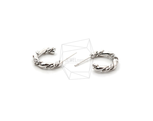 ERG-1593-R【2個入り】フープピアス/Hoop Post Earrings/13mm X 16mm 3枚目の画像