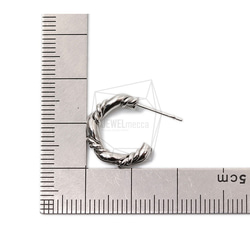 ERG-1593-R【2個入り】フープピアス/Hoop Post Earrings/13mm X 16mm 5枚目の画像