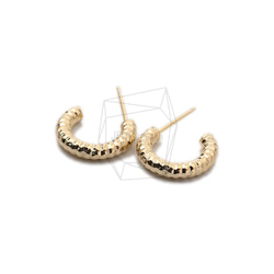 ERG-1595-G【2個入り】フープピアス/Hoop Post Earrings/12mm X 15mm 2枚目の画像