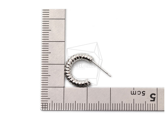 ERG-1595-R [2 件] 圈形耳環 / 圈形耳釘 / 12mm X 15mm 第5張的照片