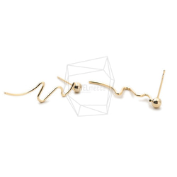 ERG-1596-G [2pieces] Wire Wave Earrings, Wire Wave Post Earrings 第2張的照片