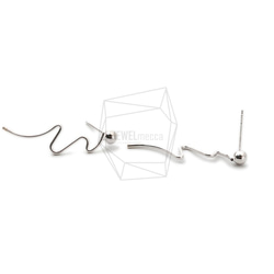 ERG-1596-R [2pieces] Wire Wave Earrings, Wire Wave Post Earrings 第2張的照片