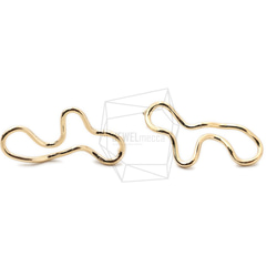 ERG-1598-G [2pieces] Wire Wave Earrings, Wire Wave Post Earrings 第1張的照片