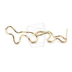 ERG-1598-G [2pieces] Wire Wave Earrings, Wire Wave Post Earrings 第2張的照片