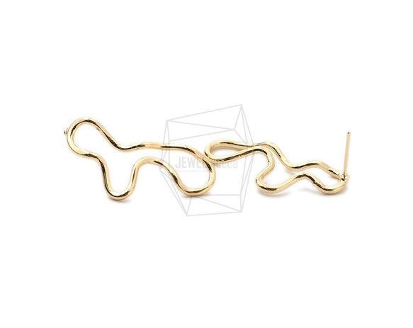 ERG-1598-G [2pieces] Wire Wave Earrings, Wire Wave Post Earrings 第2張的照片