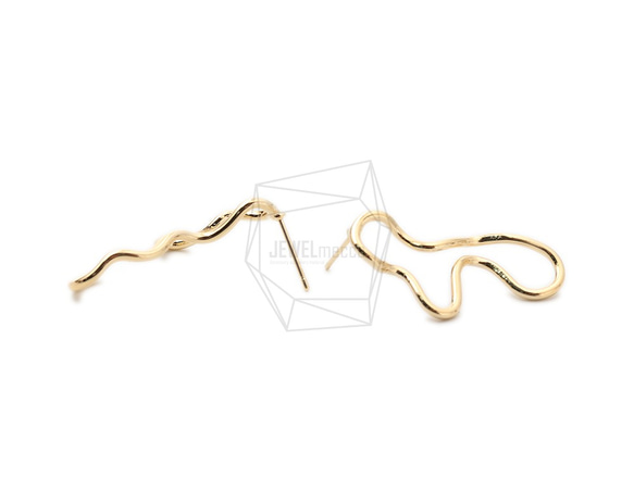 ERG-1598-G [2pieces] Wire Wave Earrings, Wire Wave Post Earrings 第3張的照片