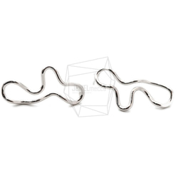 ERG-1598-R [2pieces] Wire Wave Earrings, Wire Wave Post Earrings 第1張的照片