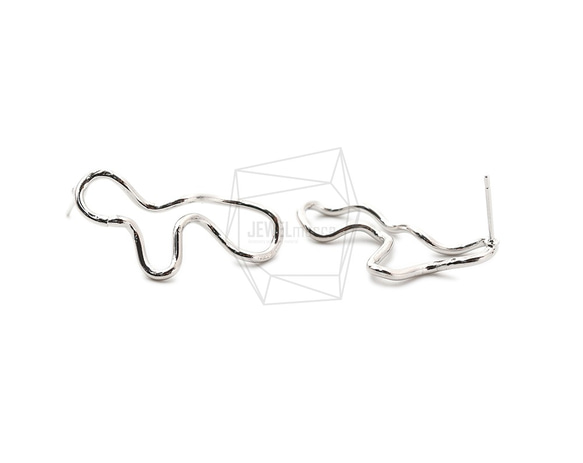 ERG-1598-R [2pieces] Wire Wave Earrings, Wire Wave Post Earrings 第2張的照片