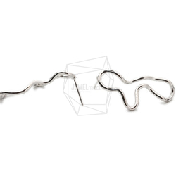 ERG-1598-R [2pieces] Wire Wave Earrings, Wire Wave Post Earrings 第3張的照片