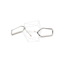 ERG-1599-R [2 件] 五角形耳環，五角形耳釘 / 10mm x 16mm 第3張的照片