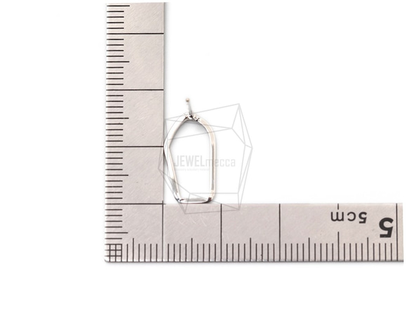 ERG-1599-R [2 件] 五角形耳環，五角形耳釘 / 10mm x 16mm 第5張的照片