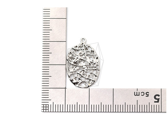 PDT-2398-R【2個入り】ネットオーバルペンダント,Net Oval Pendant/14mm X 21mm 5枚目の画像