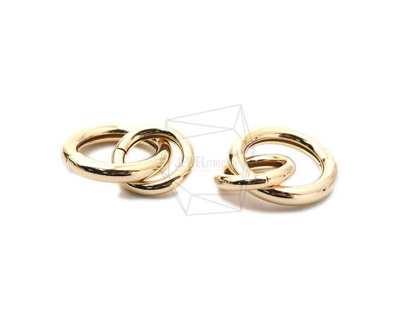 PDT-2402-G【2個入り】ダブルラウンドペンダント/Double Round Earring Charm 3枚目の画像