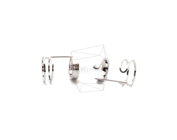 ERG-1627-R [2件]拉絲圓形耳釘耳環 第3張的照片