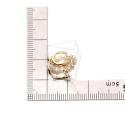 ERG-1630-G【2個入り】パールラウンドイヤーカフ/Pearl Round Earcuffs Earrings 5枚目の画像