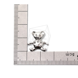 PDT-2425-R【2個入り】テディベアペンダント,Teddy Bear Pendant/15mm x 16mm 5枚目の画像