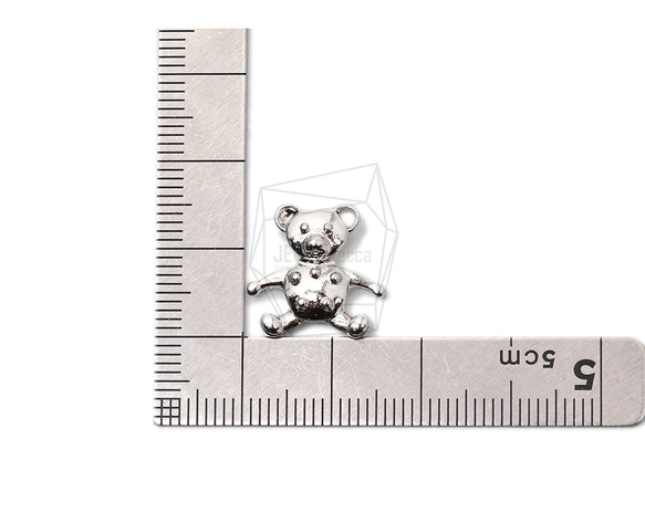 PDT-2425-R【2個入り】テディベアペンダント,Teddy Bear Pendant/15mm x 16mm 5枚目の画像