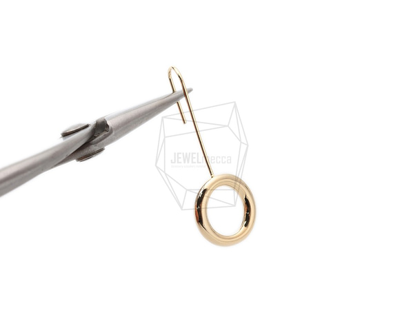 ERG-1633-G [2個]圓形耳鉤，圓形耳鉤 第4張的照片