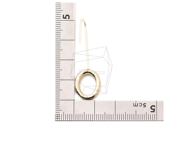 ERG-1635-G [2個]圓形耳鉤，圓形耳鉤 第5張的照片