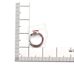 ERG-1645-R [2個]圓形方形耳環，圓形CZ後耳環 第5張的照片