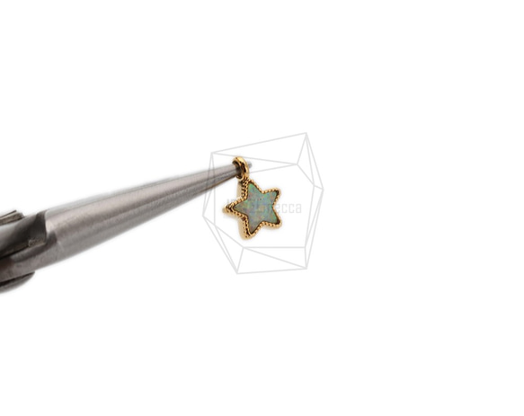 PDT-2431-G【2個入り】オパールスターペンダント ,Synthetic opal Star Pendant 4枚目の画像