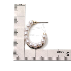 ERG-1656-G [2 件] 珍珠 L 形耳釘、珍珠 L 形耳釘 第5張的照片