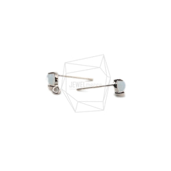 ERG-1657-R [2個]簡單玻璃耳環，簡單玻璃耳釘 第3張的照片