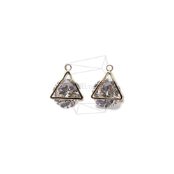 PDT-2443-G [2pieces] 3D Cubic Triangle, Cubic in 3D Star pendant 第1張的照片