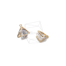 PDT-2443-G [2pieces] 3D Cubic Triangle, Cubic in 3D Star pendant 第2張的照片