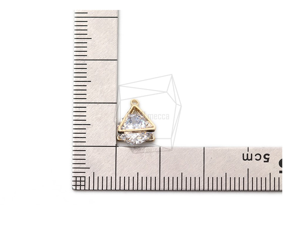 PDT-2443-G [2pieces] 3D Cubic Triangle, Cubic in 3D Star pendant 第5張的照片