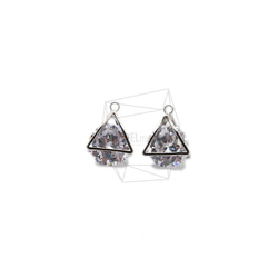 PDT-2443-R [2pieces] 3D Cubic Triangle, Cubic in 3D Star pendant 第1張的照片