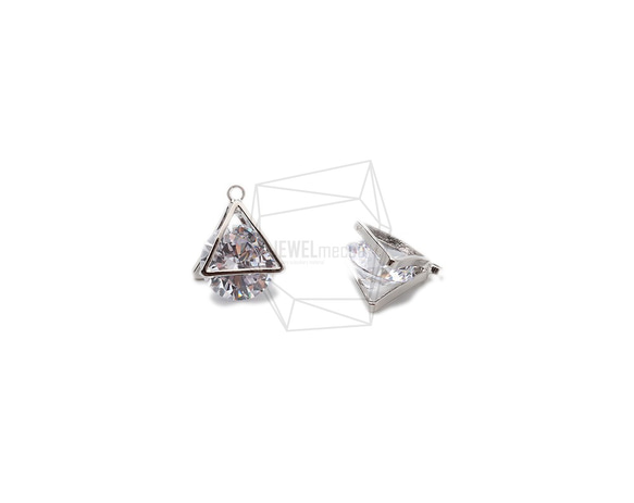 PDT-2443-R [2pieces] 3D Cubic Triangle, Cubic in 3D Star pendant 第2張的照片