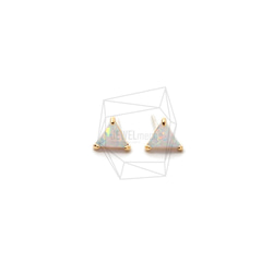 ERG-1659-G【2個入り】オパールピアス   ,Synthetic opal Post Earring 1枚目の画像