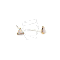 ERG-1659-G【2個入り】オパールピアス   ,Synthetic opal Post Earring 2枚目の画像