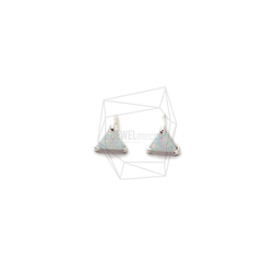 ERG-1659-R【2個入り】オパールピアス   ,Synthetic opal Post Earring 1枚目の画像