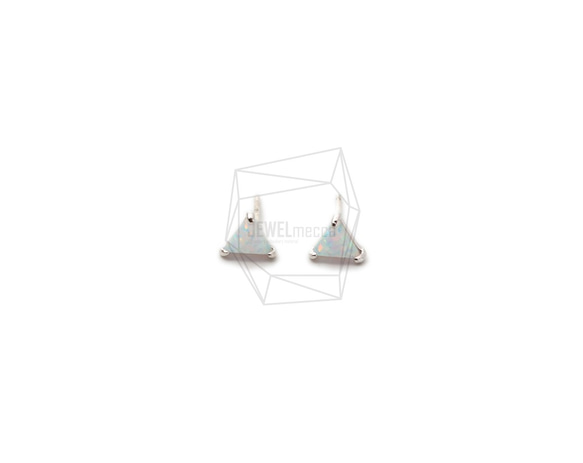 ERG-1659-R【2個入り】オパールピアス   ,Synthetic opal Post Earring 1枚目の画像