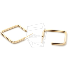 ERG-1667-G [2pieces] Square Earrings, Square Post Earring / 25mm 第3張的照片